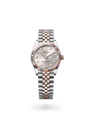 Rolex datejust rose discount gold and silver