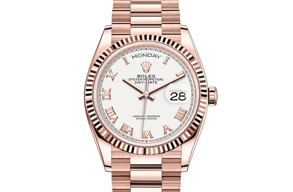 Rolex lady day date rose gold clearance